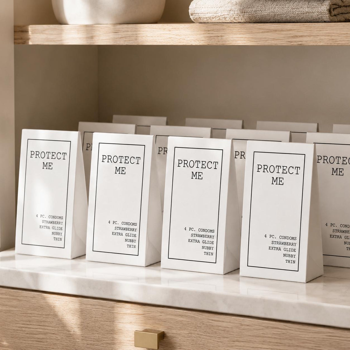 PROTECT ME condom packs – adult guest amenity for hotels by TITBITS